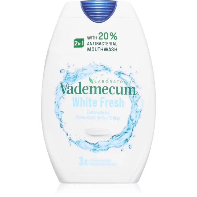 Vademecum 2 in1 White Fresh zubní pasta a ústní voda 2 v 1 s bělicím účinkem 75 ml