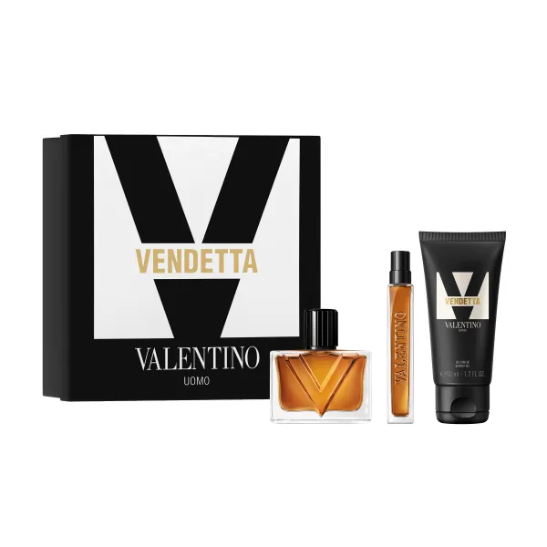 Valentino Vendetta Uomo dárkový set (parfémová voda 50 ml + sprchový gel 50 ml + cestovní balení 10 ml) 1 ks