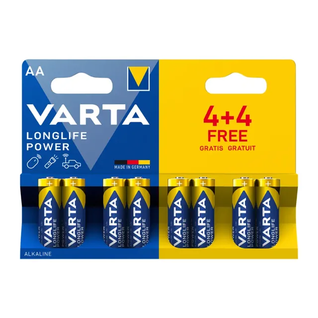 Varta Alkalické baterie Longlife Power AA 8 ks