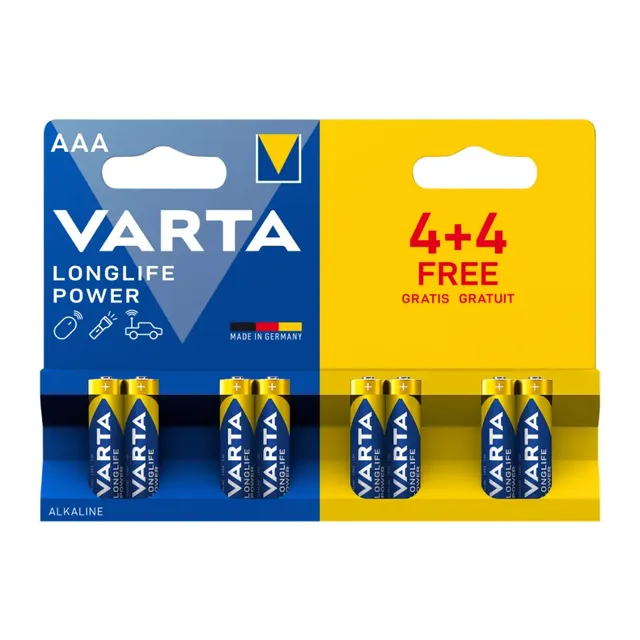 Varta Alkalické baterie Longlife Power AAA  8 ks