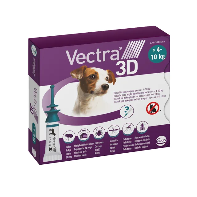 Vectra 3D pro psy od 4 do 10 kg - 6 pipet x 1,6 ml