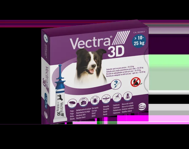 Vectra 3D spot-on pro psy M (10–25 kg) 3 pipety