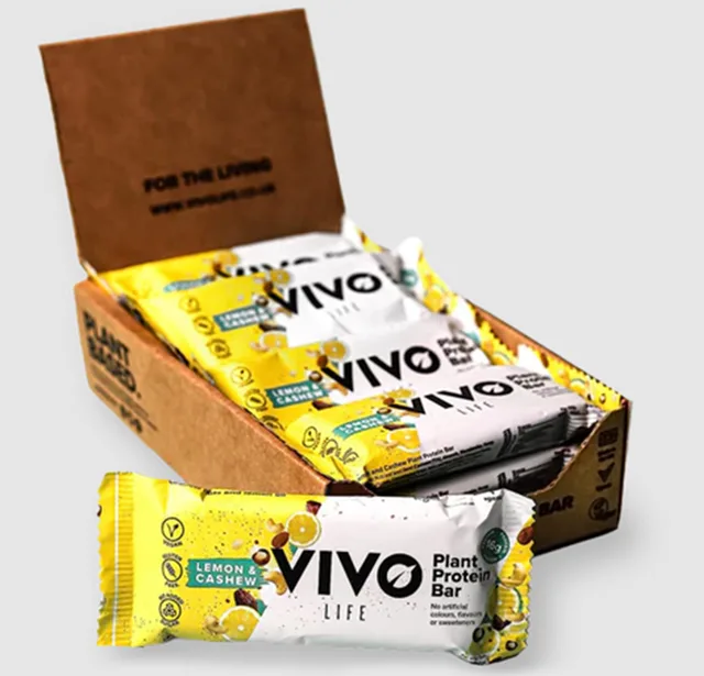 VEGAN Protein tyčinka VIVO LIFE - Kešu & Lemon (12ks BOX)