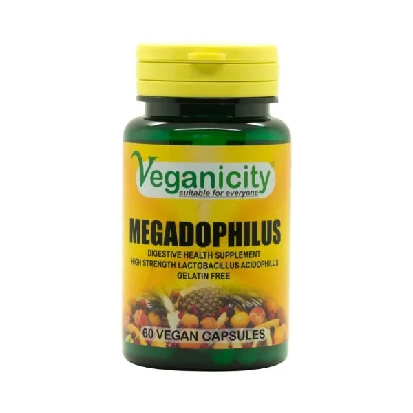 Veganicity Megadophilus - 1,25 miliardy Lactobacillus Acidophilus, 60 kapslí