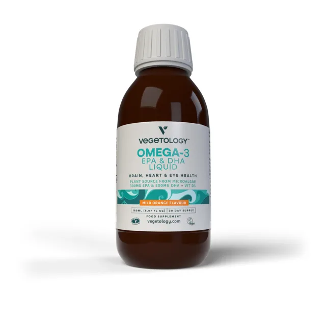 Vegetology Liquid Omega-3 EPA a DHA s vitamínem D - Pomeranč 150 ml