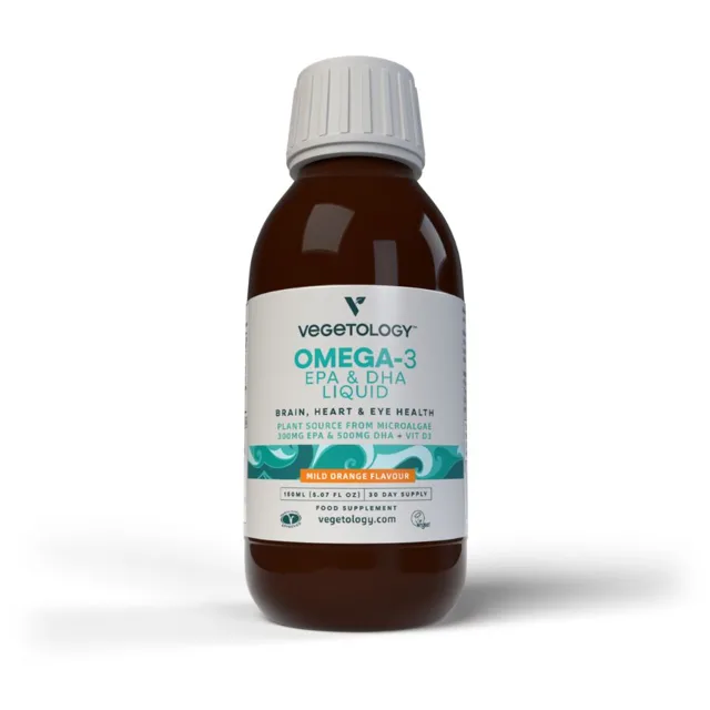 Vegetology Omega-3  Liquid EPA a DHA, s vitamínem D, 150 ml