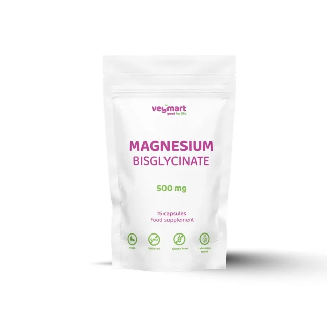 Vegmart Hořčík bisglycinát 500 mg, 15 kapslí
