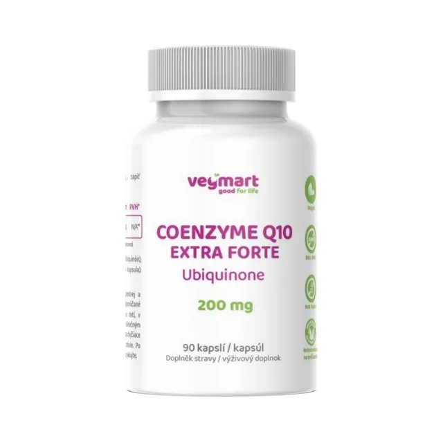 Vegmart Koenzym Q10 extra forte (ubiquinon) 200 mg, 90 kapslí