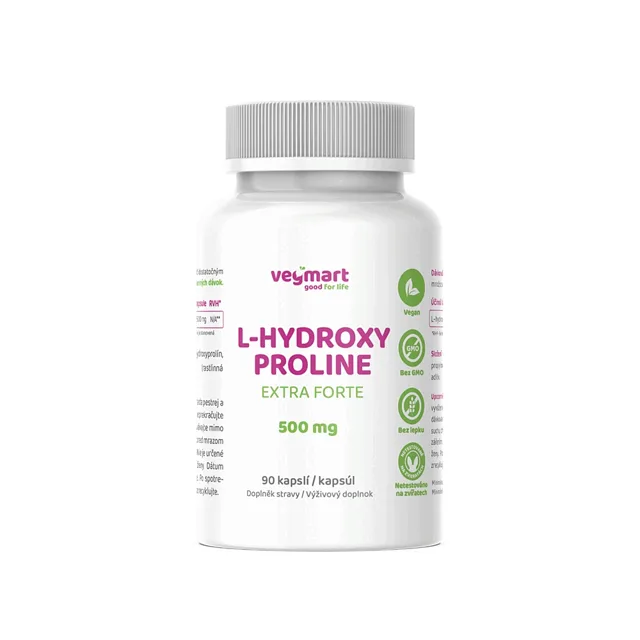 Vegmart L-HYDROXY PROLINE Extra Forte 500 mg 90 kapslí