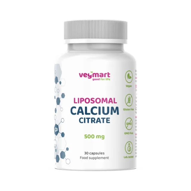 Vegmart Lipozomální Vápník (Citrát vápenatý) 500 mg, 30 kapslí