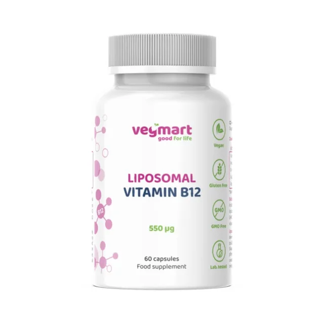 Vegmart Lipozomální Vitamin B12 (methylkobalamin) 550 µg, 60 kapslí