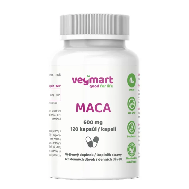 Vegmart Maca 600 mg 120 kapslí