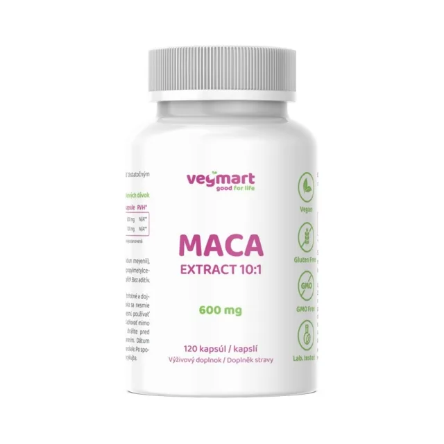 Vegmart Maca 600 mg, 120 kapslí