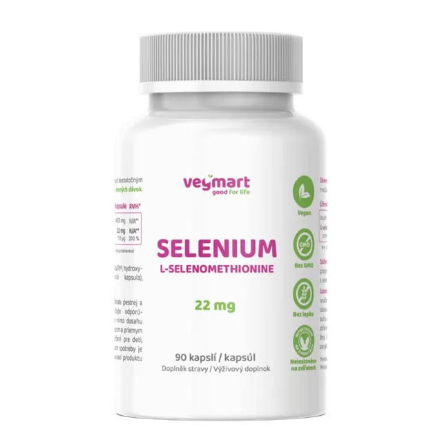 Vegmart Selen – L-Selenometionin 22 mg, 90 kapslí