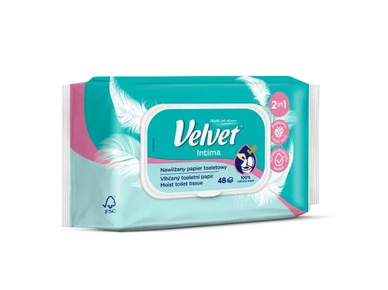 Velvet Intima vlhčený toaletní papír 48 ks