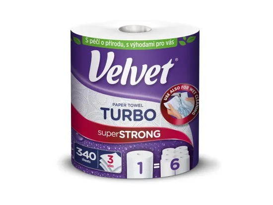 Velvet kuchyňské utěrky Turbo 3vrstvé 78 m