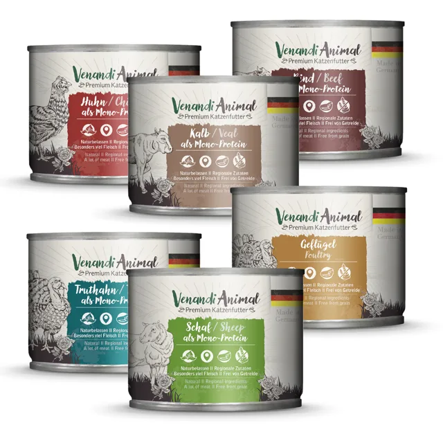 Venandi Animal 6 x 200 g - míchané balení (6 druhů)