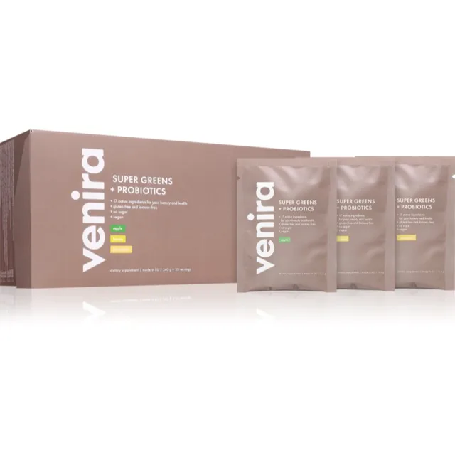 Venira Super Greens + Probiotics prášek na přípravu nápoje pro detoxikaci organismu a podporu imunity 30x11.3 g