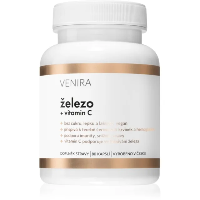 Venira Železo + vitamin C kapsle pro podporu krvetvorby 80 cps