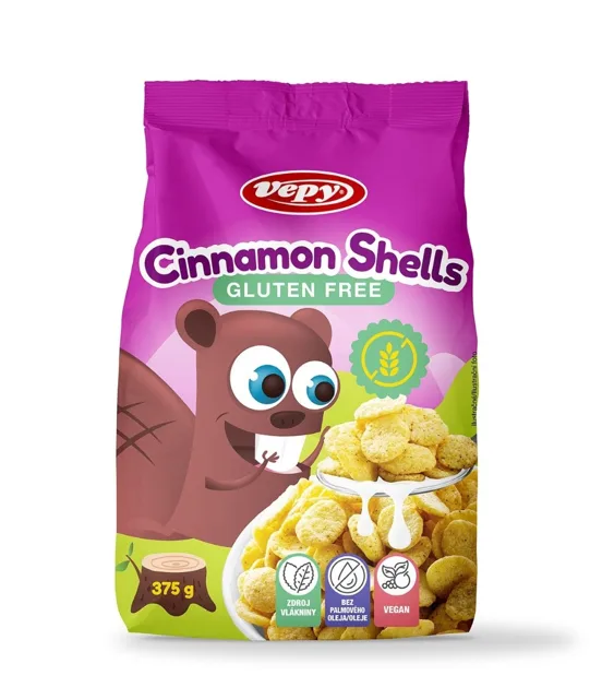 Vepy Cinnamon Shells Snídaňové skořicové mušle 375 g