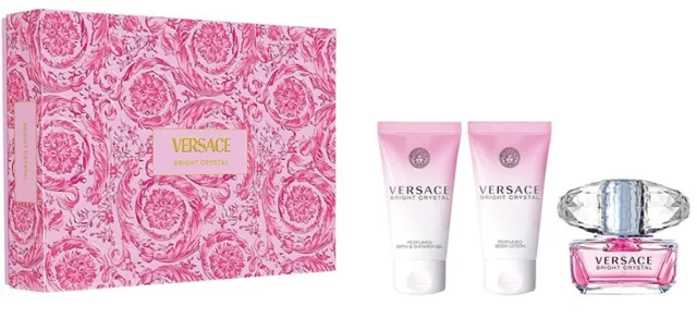 Versace Bright Crystal - EDT 50 ml + tělové mléko 50 ml + sprchový gel 50 ml (Christmas Edition)