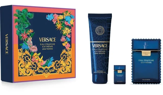 Versace Eau Fraîche Man Extrême - EDP 100 ml + sprchový gel 150 ml + EDP 5 ml