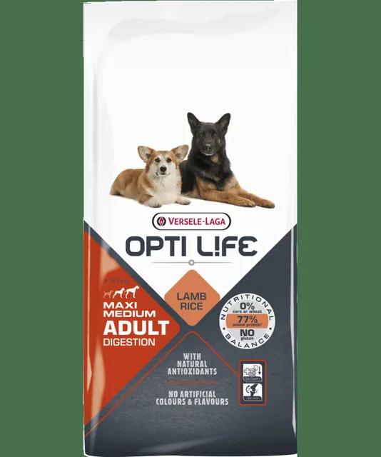 VERSELE-LAGA Adult Digestion Medium &amp; Maxi pro střední a velké rasy - Lamb&amp;Rice 12,5 kg