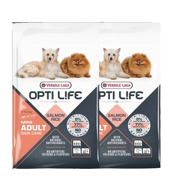 VERSELE-LAGA Adult Skin Care Mini - Krmivo pro dospělé psy, malá a miniaturní plemena s citlivou kůží Losos 15 kg (2 x 7,5 kg)