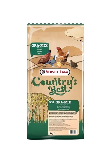 VERSELE-LAGA Country's Best Gra-Mix Ardennes 4kg směs pro okrasnou drůbež s drcenou kukuřicí, slunečnicovými semínky a hrachem.