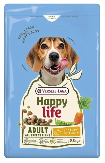 VERSELE-LAGA Happy Life Adult Light s kuřetem 2,5 kg krmivo pro psy s nadváhou s kuřetem