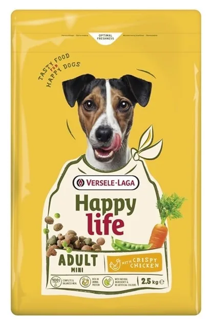 VERSELE-LAGA Happy Life Adult Mini with Chicken 2,5kg krmivo pro malé psy s kuřetem