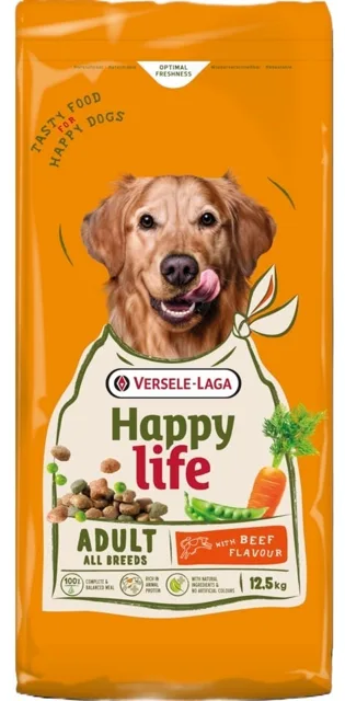 VERSELE-LAGA Happy Life Adult with Beef flavour 12,5kg krmivo pro psy s chutí hovězího masa