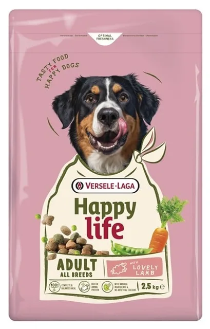 VERSELE-LAGA Happy Life Adult with Lamb 2,5kg krmivo pro psy s jehněčím