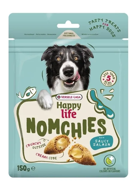 VERSELE-LAGA Happy Life Snack Nomchies Salmon 150g pamlsek podporující vzhled srsti
