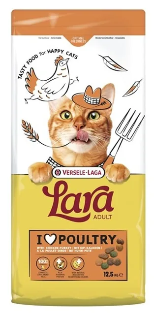 VERSELE-LAGA Lara Adult Turkey and Chicken 12,5 kg krmivo pro kočky s krůtím a kuřecím masem