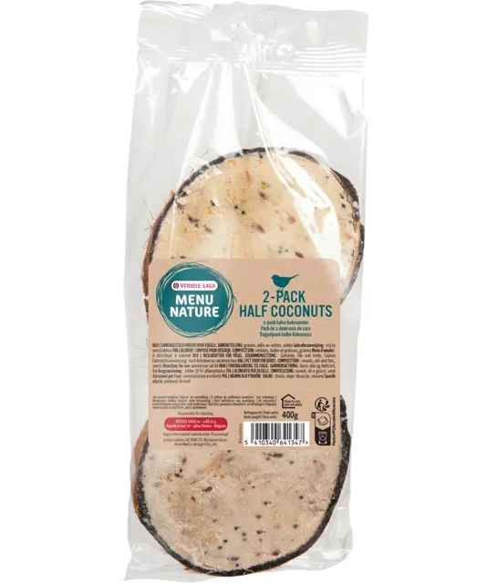 VERSELE-LAGA Menu Nature 2 půlky kokosových ořechů s tukovou náplní 400 g pro divoké ptáky