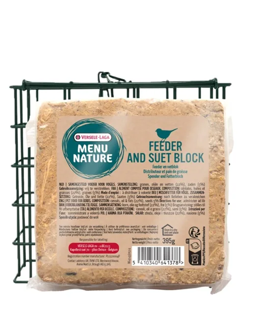 VERSELE-LAGA Menu Nature Blok tuku se semínky + opakovaně použitelný podavač 395g