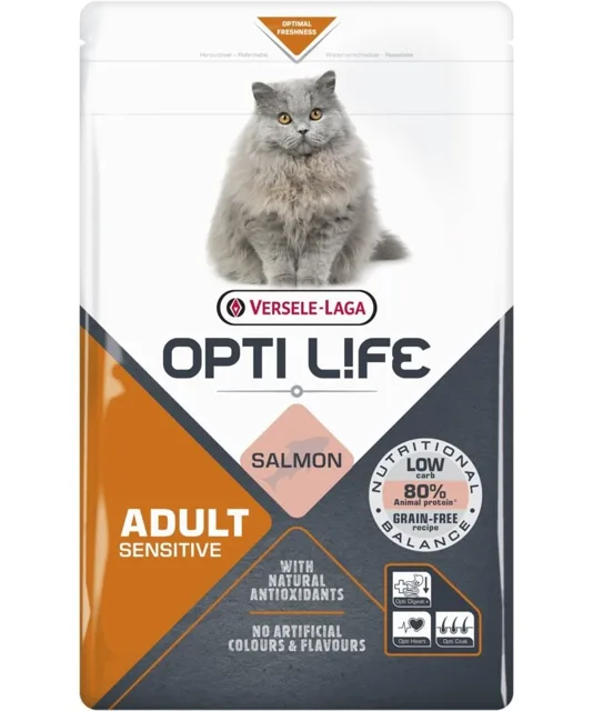 VERSELE-LAGA Opti Life Cat Adult Sensitive Salmon 1 kg pro citlivé dospělé kočky
