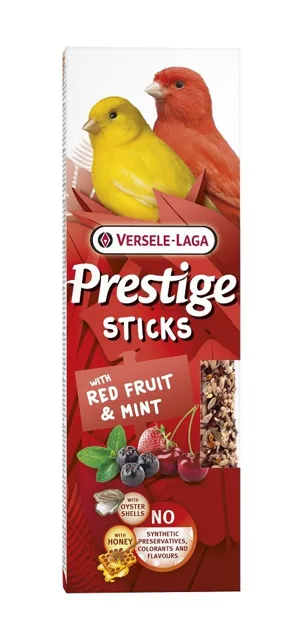 VERSELE-LAGA Prestige Sticks 2 tyčinky s červeným ovocem a mátou pro kanáry 60g