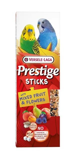 VERSELE-LAGA Prestige Sticks 2 tyčinky se směsí ovoce a květin pro malé papoušky 60 g