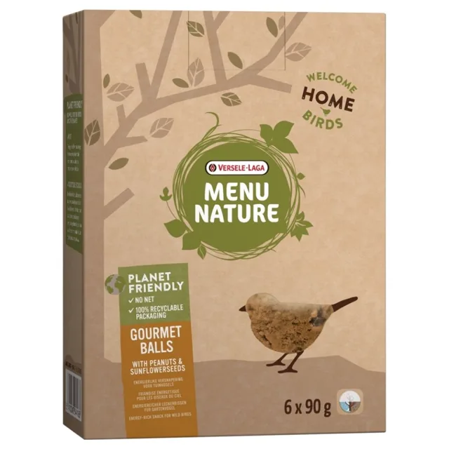 VERSELE-LAGA VERSELE-LAGA Menu Nature tukové kuličky pro divoké ptactvo s arašídy a slunečnicovými semínky 540g