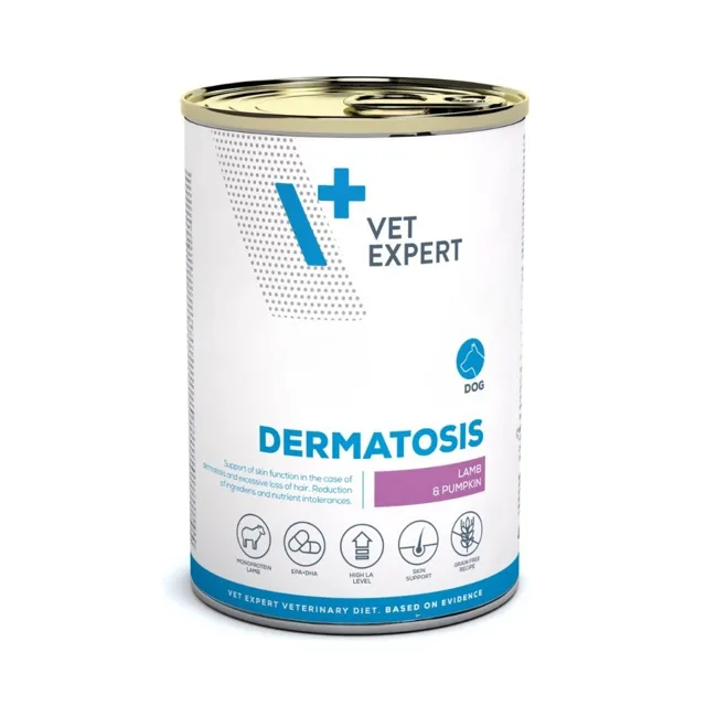 VET EXPERT Veterinary Diet Dog Dermatosis Lamb and Pumpkin 400g Jehněčí a dýňe, krmivo pro psy s dermatologickými problémy