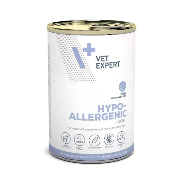 VET EXPERT Veterinary Diet Dog Hypoallergenic Horse 400g koňské maso, krmivo pro psy s potravinovými intolerancemi
