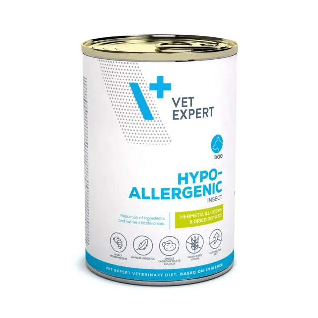 VET EXPERT Veterinary Diet Dog Hypoallergenic Insect 375g hmyz, krmivo pro psy s potravinovými intolerancemi