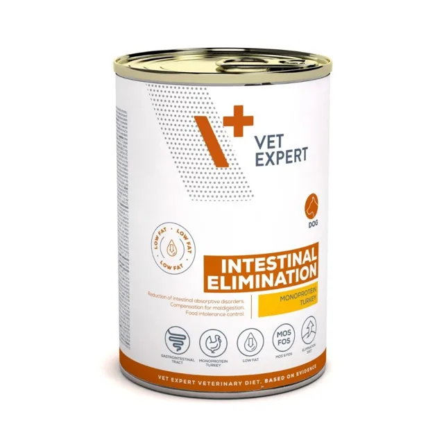 VET EXPERT Veterinary Diet Dog Intestinal Elimination Low Fat 400g krůta, snadno stravitelné krmivo pro psy s poruchami trávení