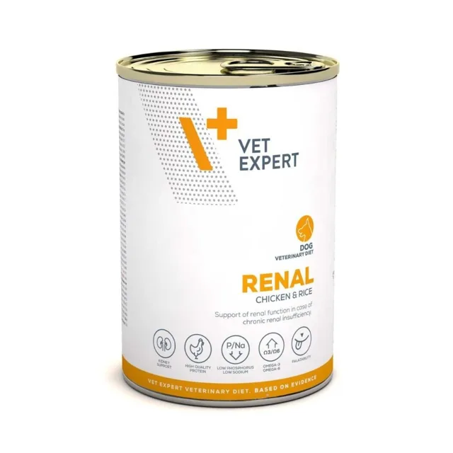 VET EXPERT Veterinary Diet Dog Renal Chicken and Rice 400g kuřecí, krmivo pro psy podporující funkci ledvin