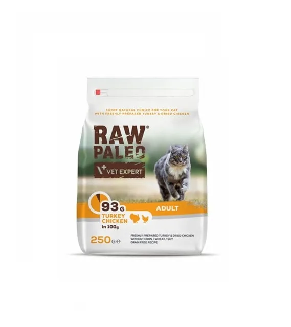 VETEXPERT Raw Paleo Adult Cat Turkey&amp;Chicken 250 g