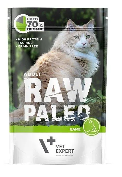VETEXPERT RAW PALEO Adult Game 100g zvěřinová kapsička pro kočky