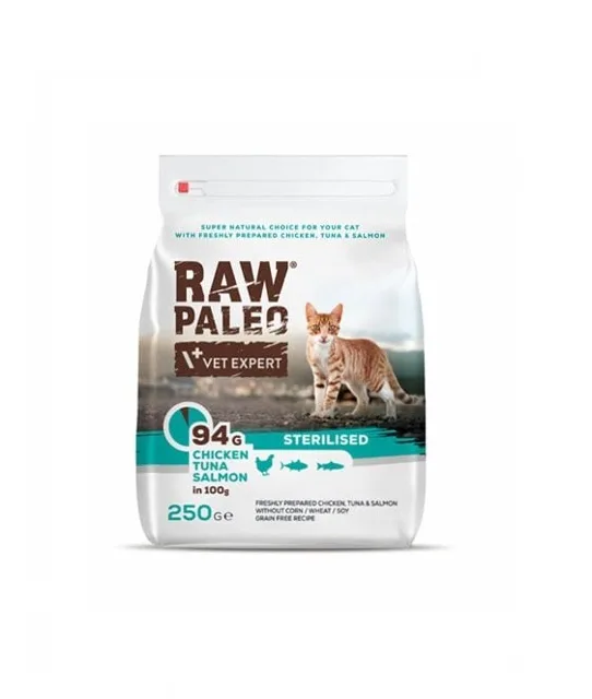 VETEXPERT Raw Paleo Sterilised Chicken&amp;Tuna&amp;Salmon 250 g