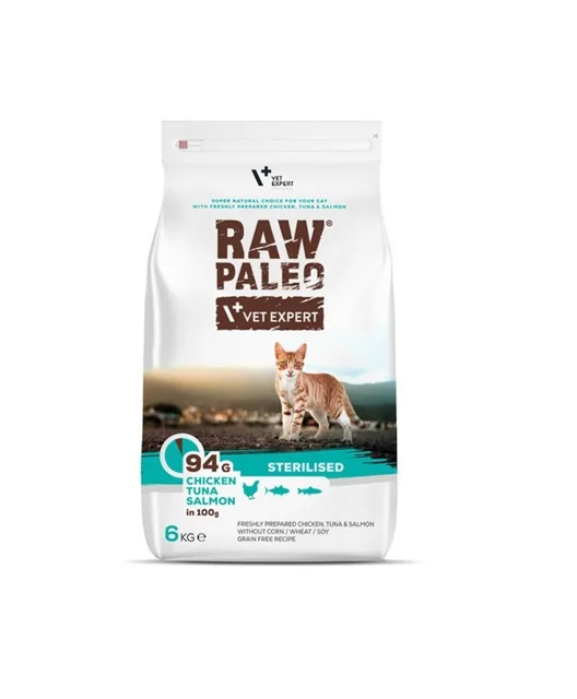 VETEXPERT Raw Paleo Sterilised Chicken&amp;Tuna&amp;Salmon 6 kg
